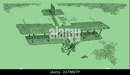 Plan historique en vue de haut vol au-dessus d'une surface de l'eau verte. Dans les couches modifiable Illustration de Vecteur