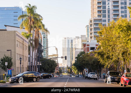 La ville de San Diego sur un matin de novembre. San Diego, Californie, USA. Banque D'Images