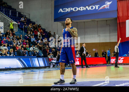 # 5 Mike James de CSKA Moscou vu en action contre Avtodor Saratov VTB United League au cours de la match à Moscou.(score final ; le CSKA Moscou 103:79 Avtodor Saratov) Banque D'Images