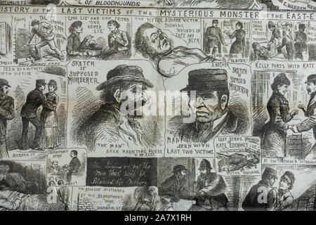 Jack l'Eventreur era journal (réplique) : Police illustrée à la une (20 Oct 1888) montrant le meurtre de Whitechapel enquêtes. Banque D'Images
