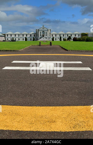 Atterrissage d'hélicoptère, Spike Island Prison & Museum, Cobh, dans le comté de Cork, Irlande Banque D'Images