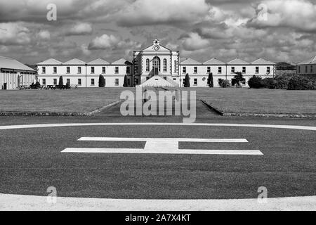 Atterrissage d'hélicoptère, Spike Island Prison & Museum, Cobh, dans le comté de Cork, Irlande Banque D'Images