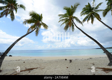 La belle plage de Mitsamiouli aux Comores. Banque D'Images