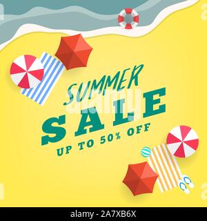 Vente d'Été tropical beach top Voir modèle de page. Illustration de Vecteur