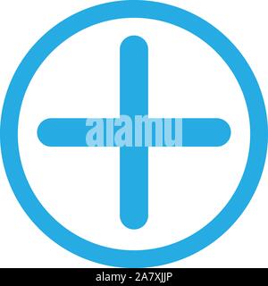 Concept plus bleu icône sur fond blanc. plus signe. télévision style. plus de pair icône pour votre web site design, logo, l'app, l'assurance-chômage. Illustration de Vecteur