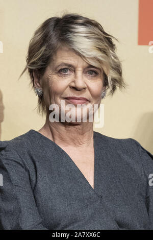 Le 5 novembre 2019, Tokyo, Japon : l'actrice Linda Hamilton participe à une conférence de presse pour le film Terminator : sombre destin à Bellesalle Roppongi à Tokyo. Le film sortira au Japon le 8 novembre. (Crédit Image : © Rodrigo Reyes Marin/Zuma sur le fil) Banque D'Images