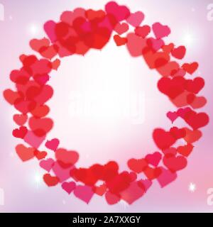 Valentines Day background avec des coeurs tendres floue Illustration de Vecteur