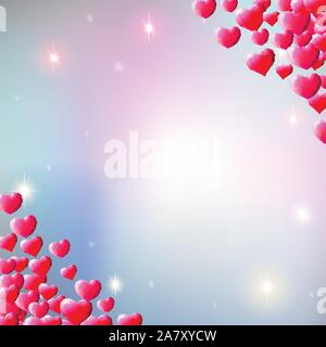 Valentines Day background avec des coeurs gem Illustration de Vecteur
