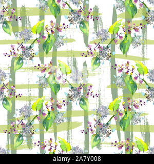 Fleurs Bouquet fleurs botanique. Contexte aquarelle illustration set. Motif de fond transparent. Banque D'Images