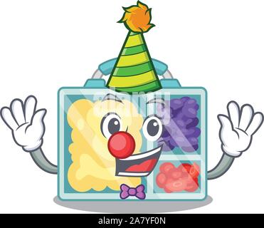 Heureux le déjeuner fort au-dessus de la table de caractères clown Illustration de Vecteur