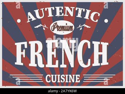 La cuisine française Premium fraiche style retro poster, vector illustration Illustration de Vecteur