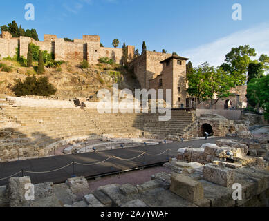 Teatro Romano à Malaga. L'Espagne. Banque D'Images