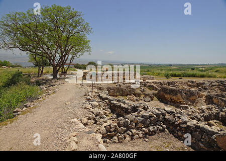 Tel Hatsor (également Hatsor, Tell el-Qedah‎), est un dire archéologiques sur le site de l'antique Hazor, situé en Haute Galilée, Israël. Au milieu Bronz Banque D'Images