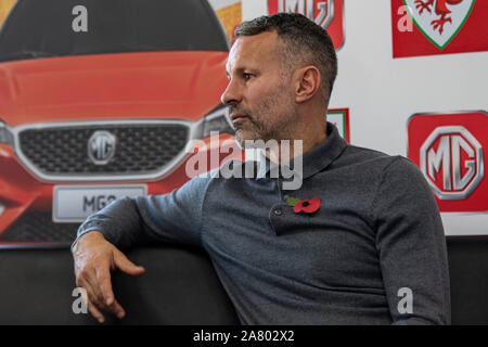 Bridgend, pays de Galles, Royaume-Uni. 5th novembre 2019. Ryan Giggs annonce sa Squad gallois pour les prochains critères d'Euro de l'UEFA contre l'Azerbaïdjan et la Hongrie. Crédit : Lewis Mitchell/Alay Live News Banque D'Images