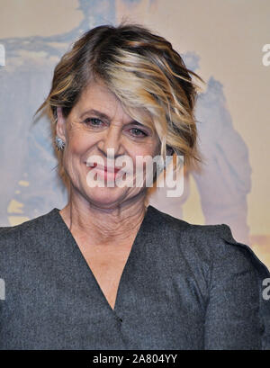 Tokyo, Japon. 05Th Nov, 2019. L'actrice Linda Hamilton assiste à la conférence de presse pour le film "Terminator : sombre destin' à Tokyo, Japon le Mardi, Novembre 5, 2019. "Terminator : sombre destin' set 25 ans après les événements de "Terminator 2", le tournage a eu lieu de juin à novembre 2018 en Hongrie, l'Espagne et les États-Unis. James Cameron à reprendre la production et de l'actrice Linda Hamilton jouer Sara Conner pour la première fois en 28 ans. Ce film ouvre le 8 Novembre au Japon. Photo par Keizo MORI/UPI UPI : Crédit/Alamy Live News Banque D'Images