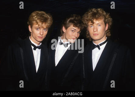 Groupe pop norvégien A-ha dans la région de Harrogate 1986 Banque D'Images