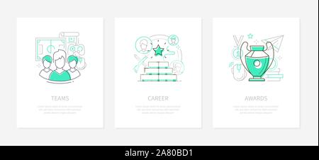 Sport et jeux Cyber - ligne style design bannières Illustration de Vecteur