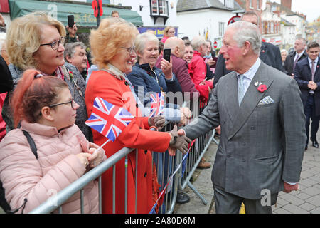 Le Prince de Galles accueille les résidents au cours d'une visite à Ross-on-Wye pour lancer officiellement le festival 2020 Gilpin, pour célébrer le rôle de la ville comme le lieu de naissance du tourisme britannique. Banque D'Images