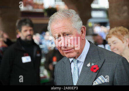 Le Prince de Galles lors d'une visite à Ross-on-Wye pour lancer officiellement le festival 2020 Gilpin, pour célébrer le rôle de la ville comme le lieu de naissance du tourisme britannique. Banque D'Images