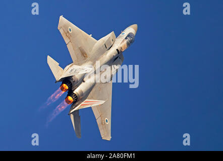 De l'air israélienne (IAF) F-15C (Baz) en vol en avion de chasse Banque D'Images