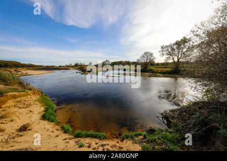 Datteln-Olfen, Ruhr, Rhénanie du Nord-Westphalie, Allemagne - Lippe, rivière et le développement de la plaine de la Lippe près de Haus Vogelsang, ici un quasi-natu Banque D'Images