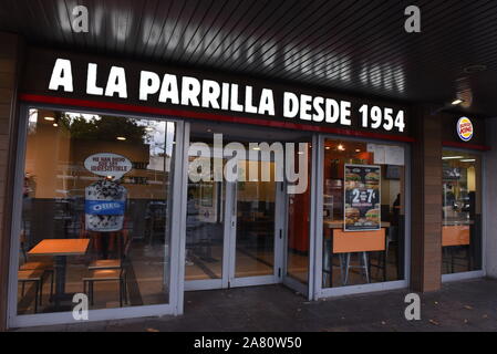 Madrid, Espagne. 5ème Nov, 2019. Un restaurant Burger King vu à Madrid. Crédit : John Milner SOPA/Images/ZUMA/Alamy Fil Live News Banque D'Images