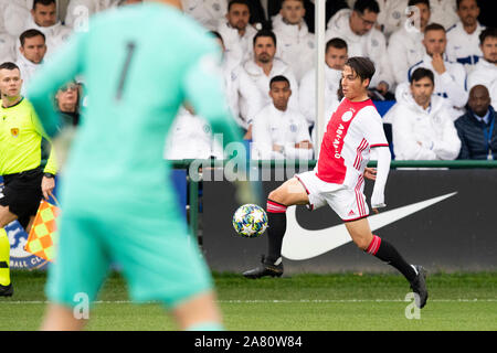 Cobham, Pays-Bas. 05Th Nov, 2019. 05-11-2019 Cobham COBHAM, Centre de formation, saison 2019/2020 Football Ligue des jeunes. U19 Ajax player Filip Frei lors du match Chelsea FC U19 - U19 Ajax : Crédit Photos Pro/Alamy Live News Banque D'Images