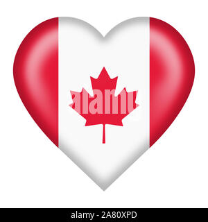 Un bouton coeur Canada isolated on white with clipping path Banque D'Images