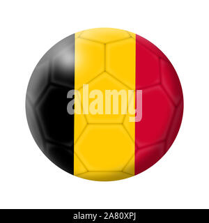 Belgique Un ballon de soccer football illustration isolé sur blanc with clipping path Banque D'Images