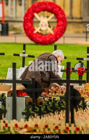 Londres, Royaume-Uni. 05Th Nov, 2019. Derniers préparatifs pour le champ du souvenir, l'abbaye de Westminster. Crédit : Guy Bell/Alamy Live News Banque D'Images