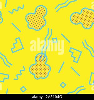 Modèle sans couture avec 80s memphis style geometics couleurs psychédéliques et dynamique Illustration de Vecteur