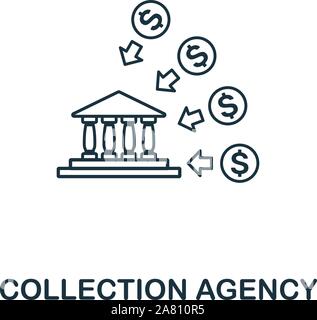 Icône style Contour de l'agence de recouvrement. Fine ligne de l'agence de recouvrement pour l'icône de création logo, design graphique et plus Illustration de Vecteur