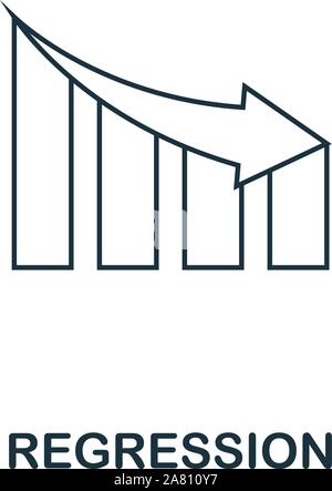 Icône style Contour de régression. Fine ligne de régression pour l'icône de création logo, design graphique et plus Illustration de Vecteur