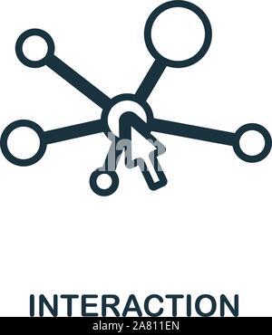 L'icône d'interaction style contour. Fine ligne icône Interaction créative pour logo, design graphique et plus Illustration de Vecteur