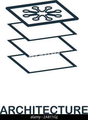 L'icône de l'architecture de style Contour. Fine ligne icône de l'Architecture créative pour logo, design graphique et plus Illustration de Vecteur