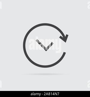 Icône de flèche du temps dans un style plat isolé sur fond gris. Pour votre conception de logo. Vector illustration. Illustration de Vecteur
