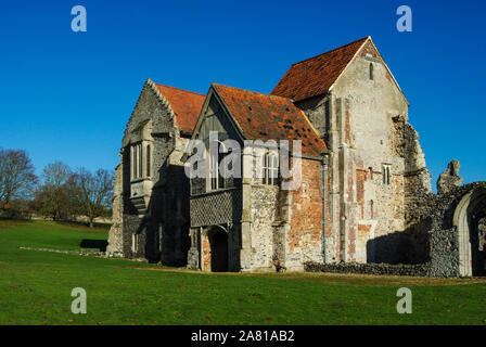 Vestiges d'un prieuré clunisien du xiie siècle, château d'Acre, Norfolk, UK Banque D'Images