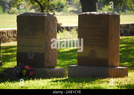 Le site d'enfouissement de Lyndon B Johnson et Claudia Alta "Lady Bird Johnson'. Banque D'Images