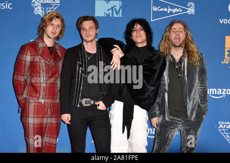 Adam Slack, Luc Spiller, Jed Elliott et Gethin Davies du framework Struts participant à la MTV EMAs 2019 au Centre des congrès et des Expositions Fibes le 3 novembre 2019 à Séville, Espagne. Banque D'Images