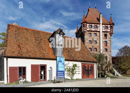 Kloppelmuseum, Schottenturm Abenberg, château, Château Haut, Abenberg, Lake District de Franconie, Middle Franconia, Castle Road, Franconia, Bavaria Banque D'Images