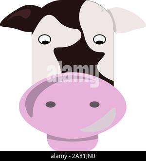 Tête de vache, illustration, vecteur sur fond blanc. Illustration de Vecteur