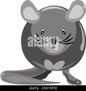 Gris souris, vecteur, illustration sur fond blanc. Illustration de Vecteur