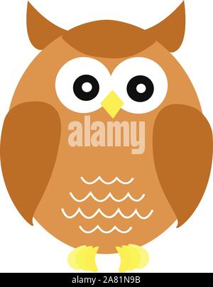 Brown Owl, illustration, vecteur sur fond blanc. Illustration de Vecteur