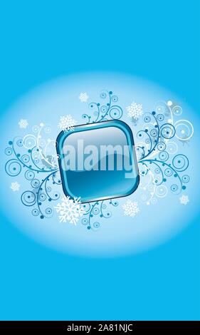 Bouton bleu avec icône flocon. Vector illustration Illustration de Vecteur