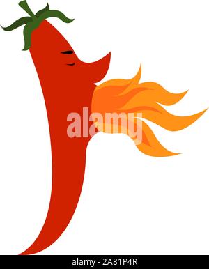 Piment très fort, illustration, vecteur sur fond blanc. Illustration de Vecteur