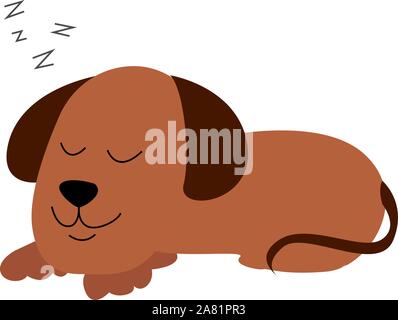 Sleeping Dog, illustration, vecteur sur fond blanc. Illustration de Vecteur