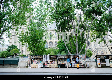 Bouquinistes sur les quais de Seine, Paris Banque D'Images