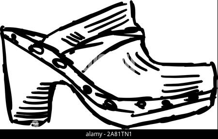Croquis, illustration, sabots vecteur sur fond blanc. Illustration de Vecteur