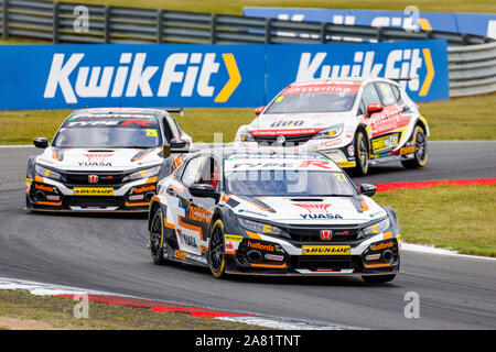 Dan dans le Cammish Halfords Yuasa Racing Honda Civic Type R à l'BTCC 2019 réunion à Snetterton, Norfolk, Royaume-Uni. Banque D'Images