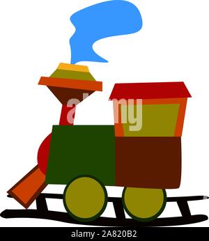 Locomotive à vapeur, illustration, vecteur sur fond blanc. Illustration de Vecteur